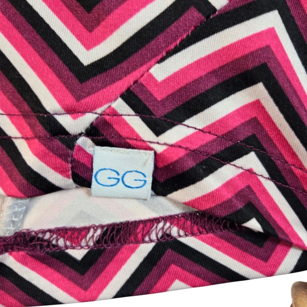 Chevron Patterned Pink and Purple Women's Top GG Blue Sz S - Picture 5 of 7